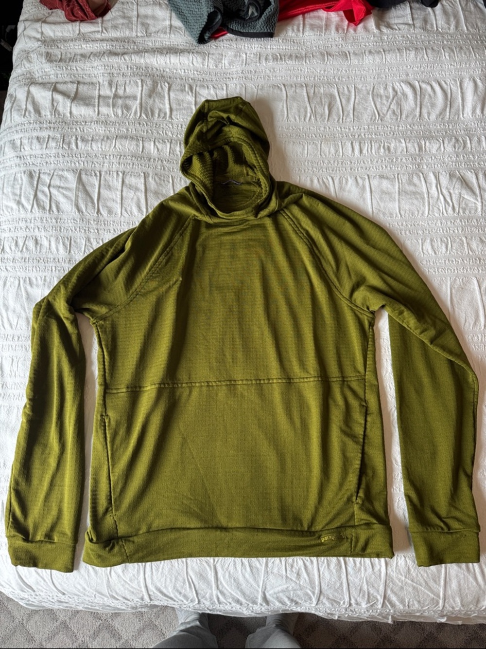 Patagonia Olive Green Capilene Thermal Hooded Pullover